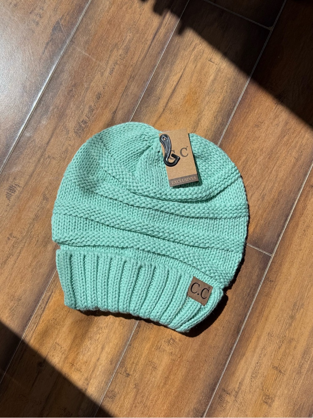 C.C Beanie, Mint Green, Knit, Slouchy